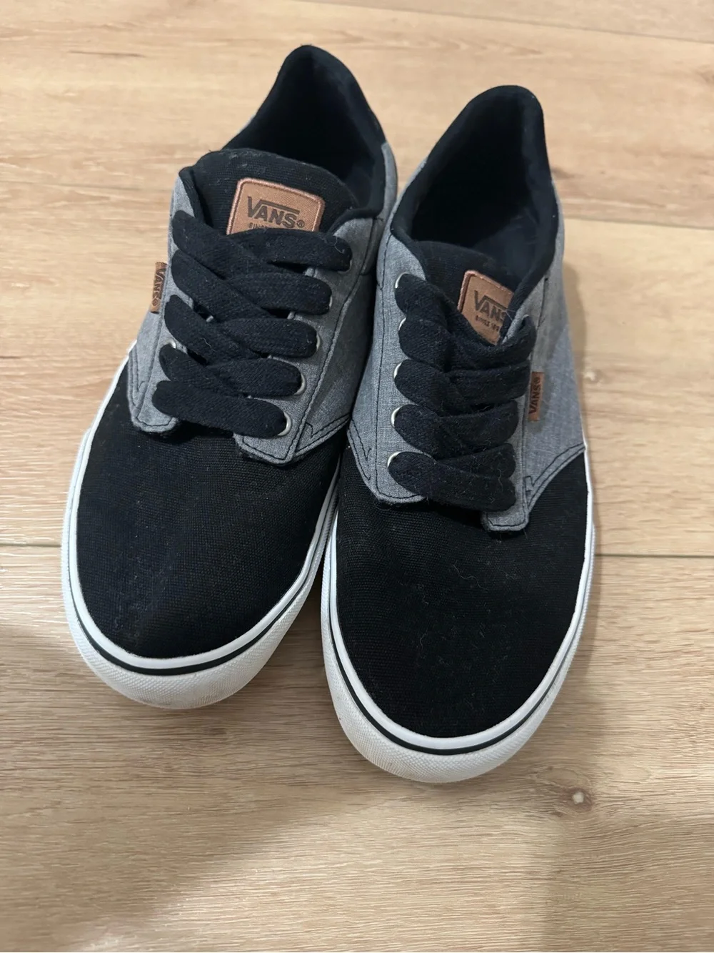 🛹Vans Men’s Atwood Deluxe Black & Gray Canvas Skater Shoes Sneakers 11